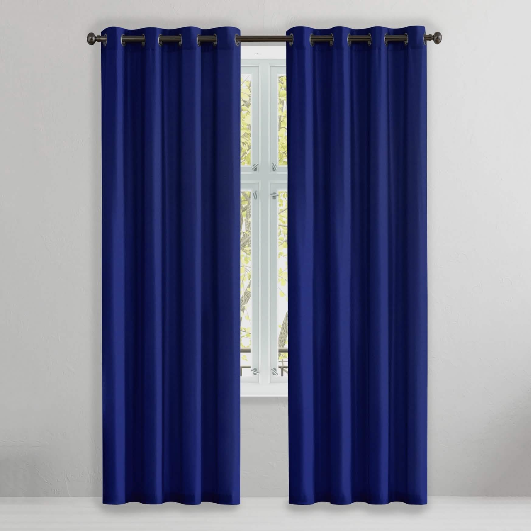 2-Piece Set: Solid Blackout Thermal Window Curtain Pair Panel Furniture & Decor Royal - DailySale