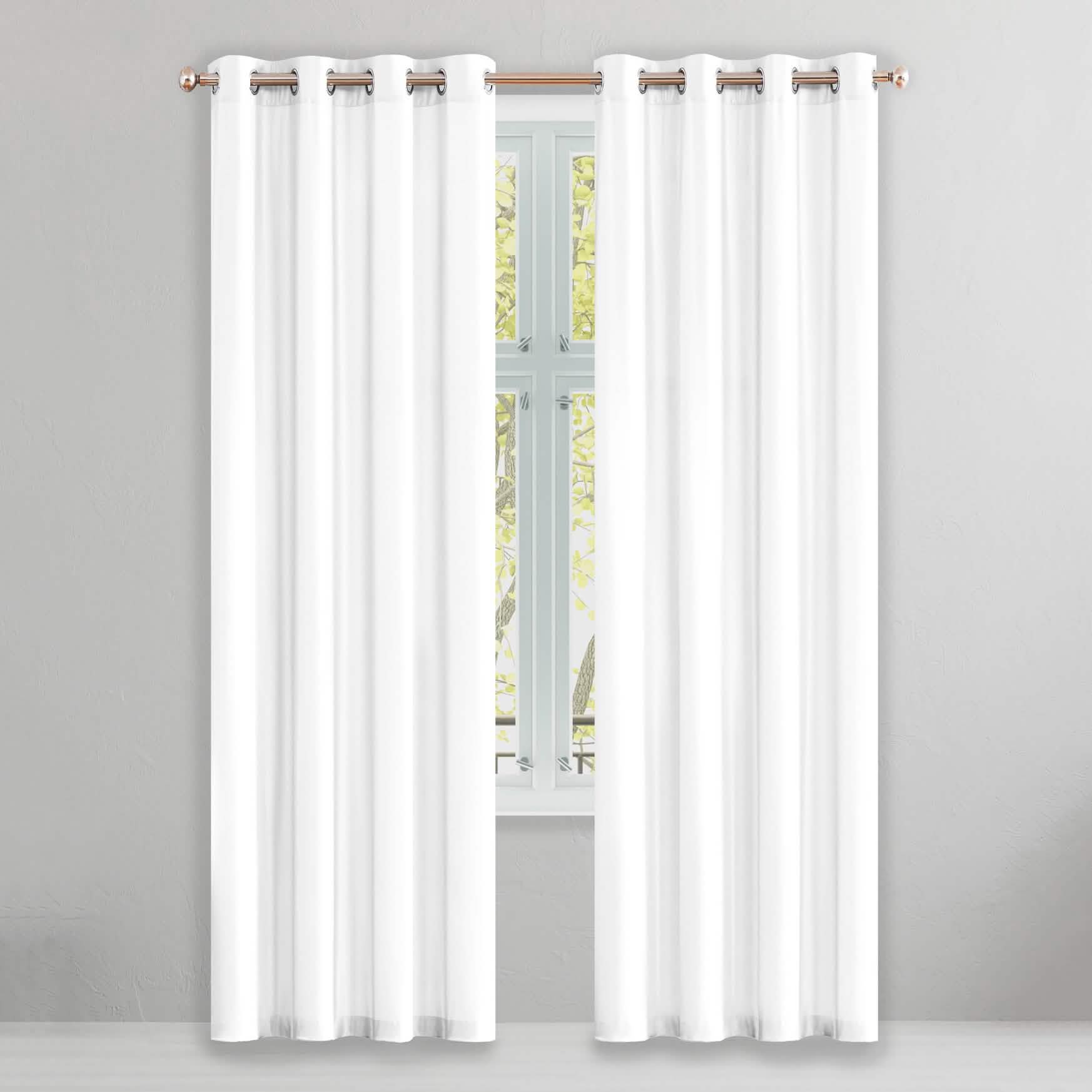 2-Piece Set: Solid Blackout Thermal Window Curtain Pair Panel Furniture & Decor White - DailySale