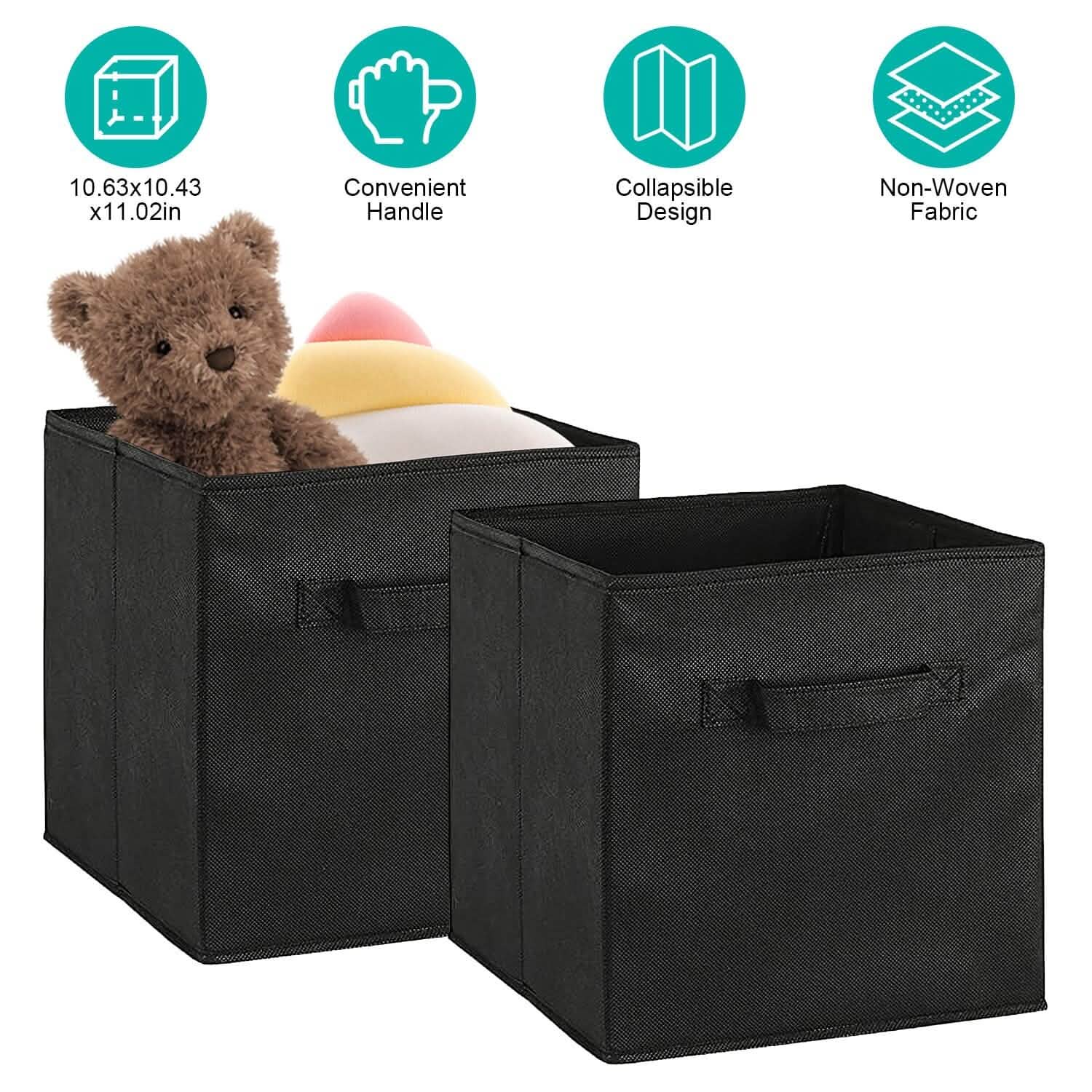 2-Piece Set: Storage Bin Non-Woven Fabric Cube Organizer Closet & Storage - DailySale
