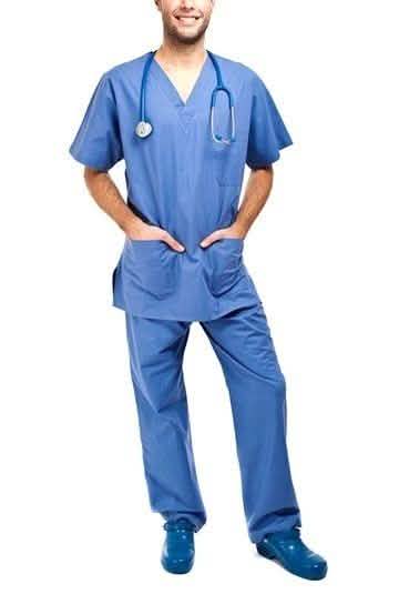 2-Piece Set: Unisex Cotton-Blend V-Neck Scrubs Top & Pants - Assorted Colors & Sizes Women's Apparel - DailySale