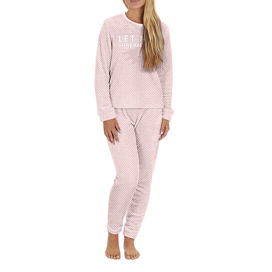 2-Piece Set: Women's Plush Popcorn Knit Top and Jogger Pants Pajama Set (Plus Size) Women's Loungewear - DailySale