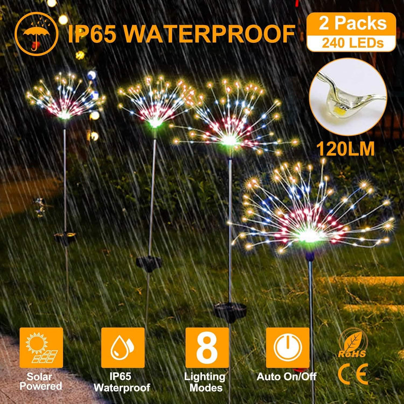 2-Piece: Solar Powered Starburst Garden Lights Garden & Patio - DailySale