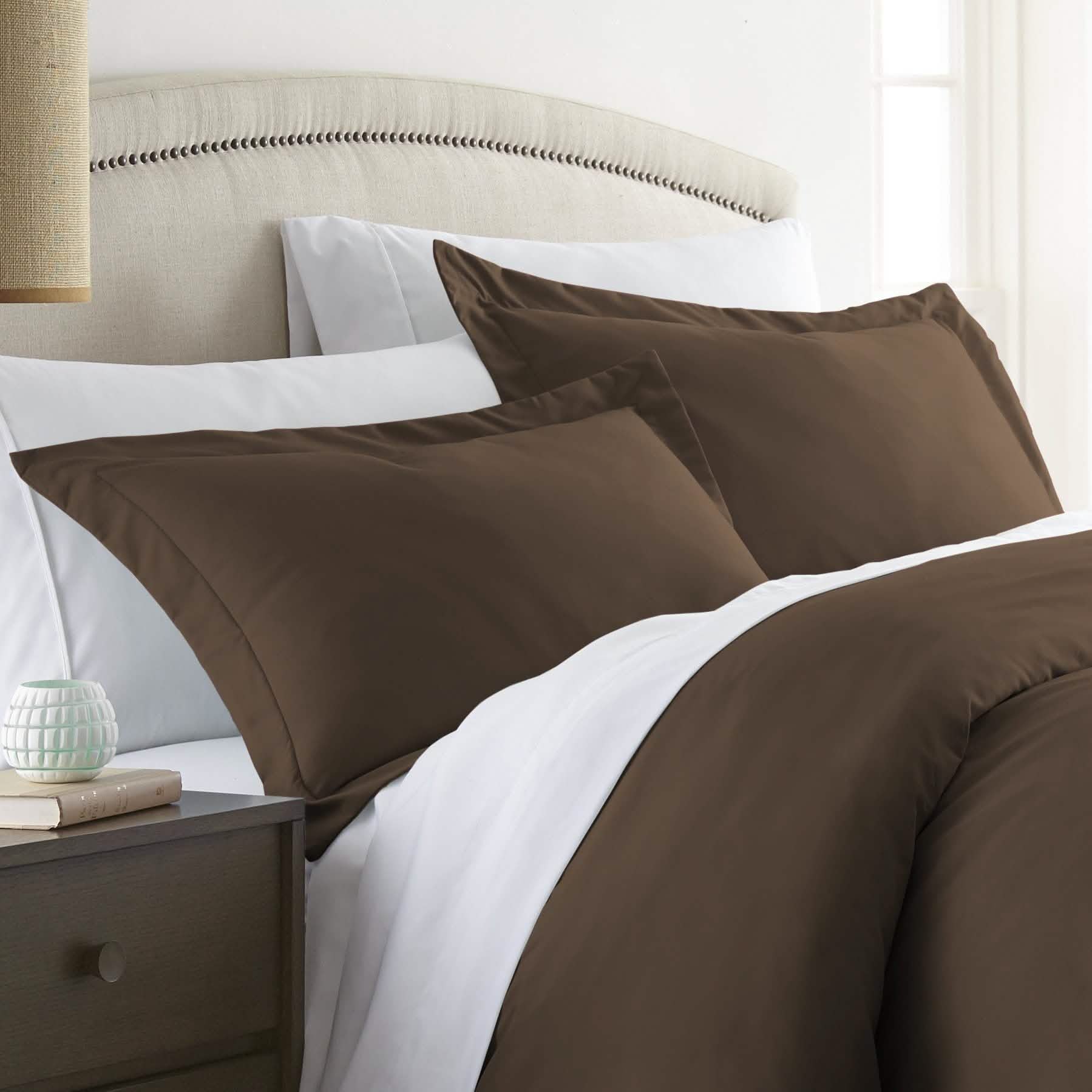 2-Piece: Solid Pillow Sham Set Bedding Chocolate Standard - DailySale