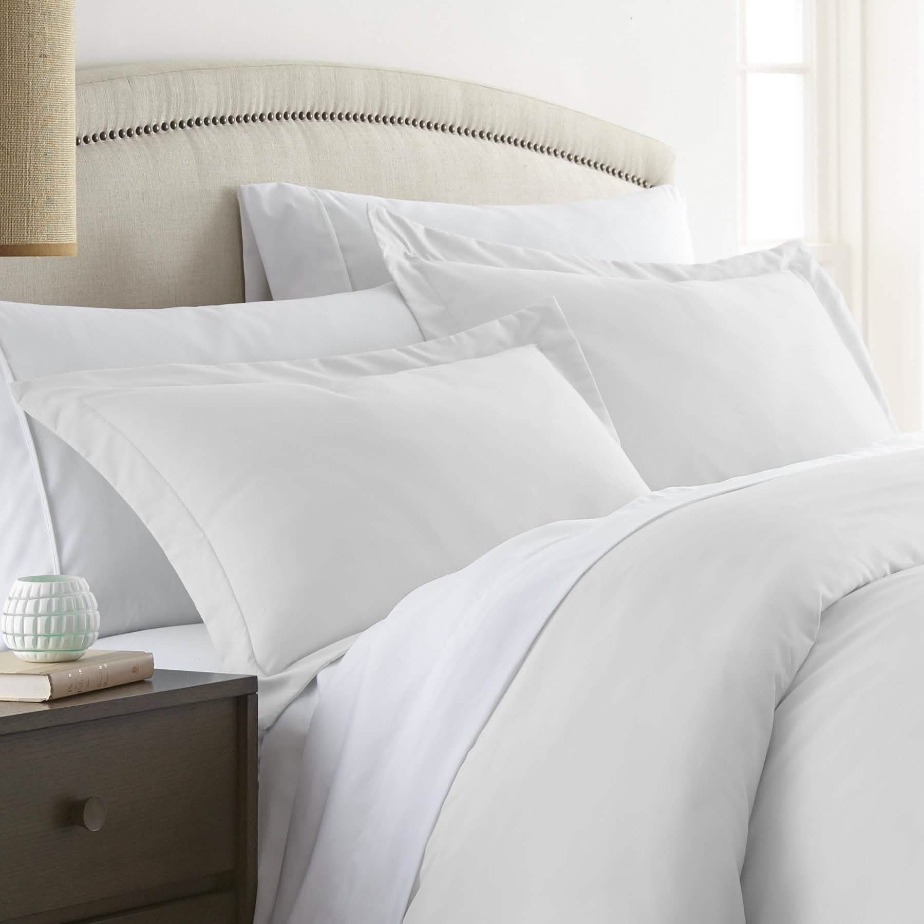 2-Piece: Solid Pillow Sham Set Bedding White Standard - DailySale