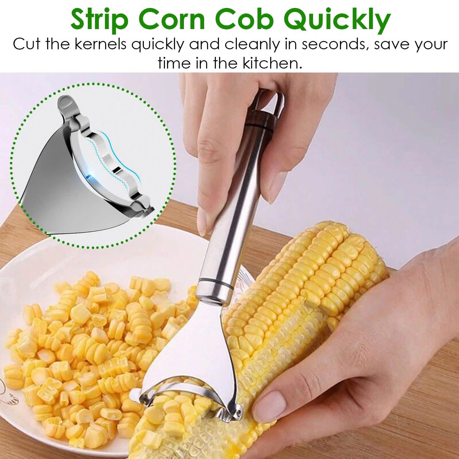 2-Piece: Stainless Steel Corn Cob Peelers Kitchen Tools & Gadgets - DailySale