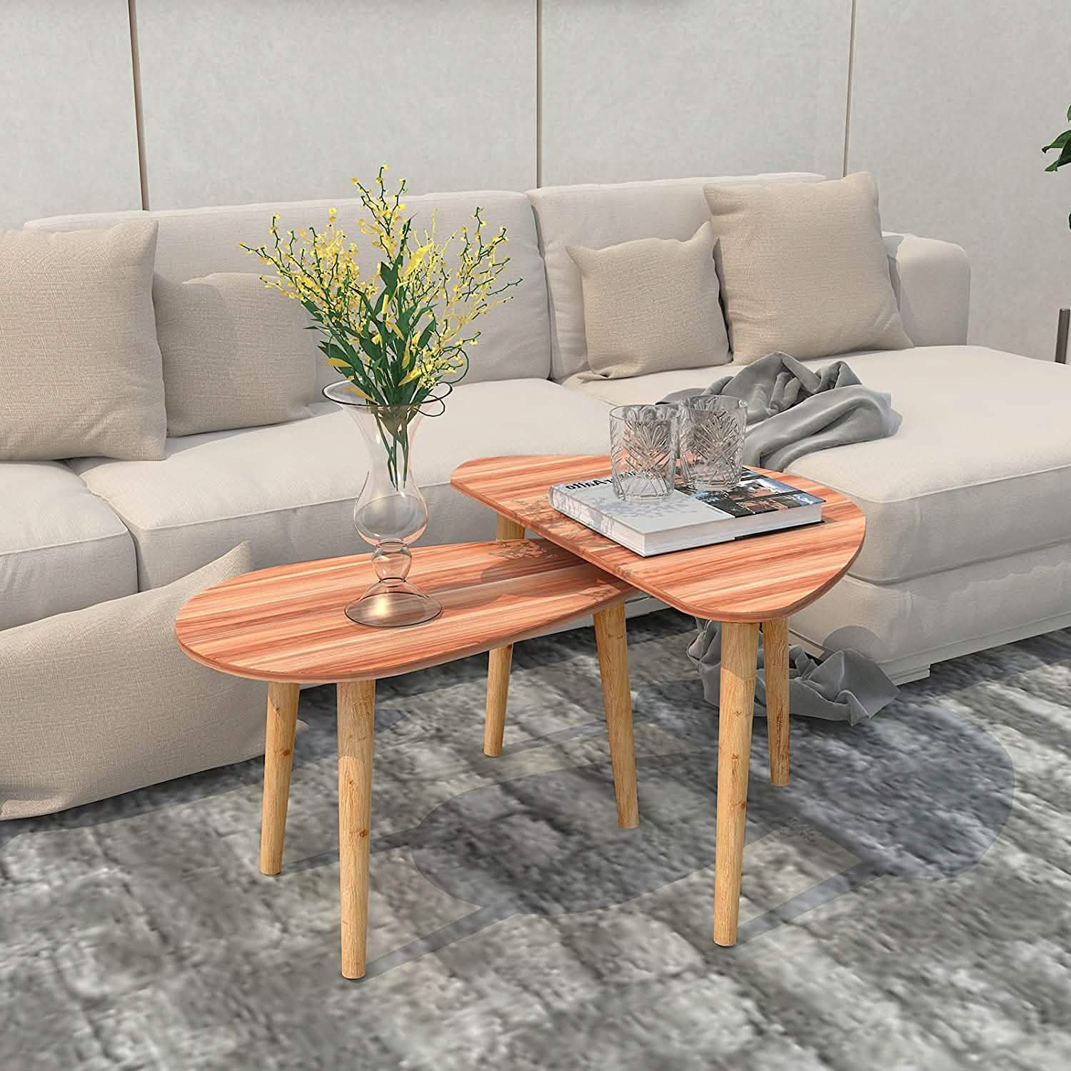 2-Piece: Teardrop Nesting Coffee Tables Furniture & Decor - DailySale