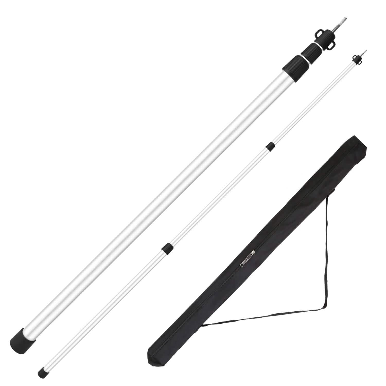 2-Piece: Telescoping Tarp Poles Portable Aluminum Awning Poles Sports & Outdoors - DailySale