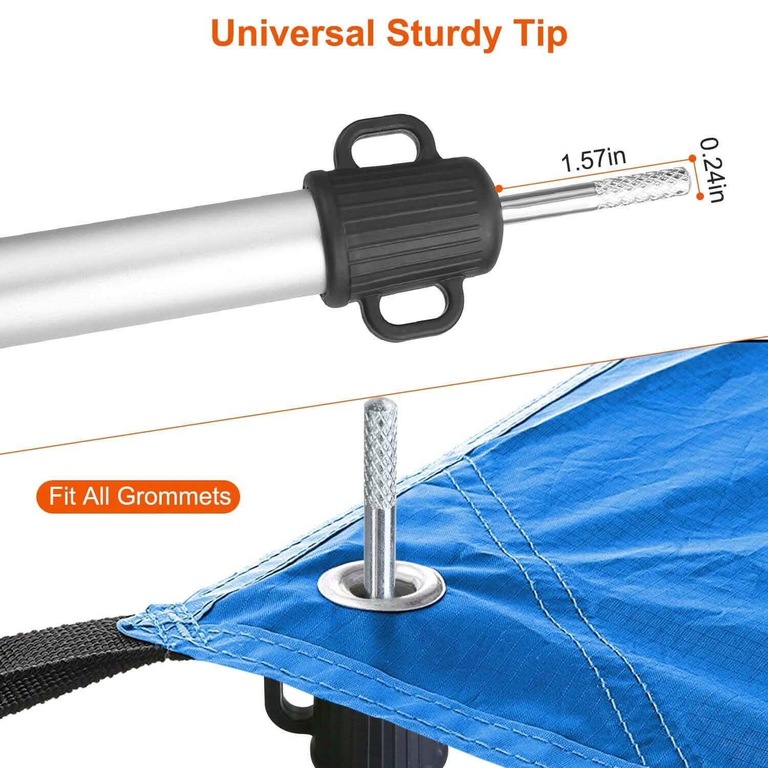 2-Piece: Telescoping Tarp Poles Portable Aluminum Awning Poles Sports & Outdoors - DailySale