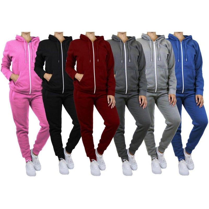 2-Piece: Women's Fleece-Lined Hoodie and Joggers Set in all 6 colors