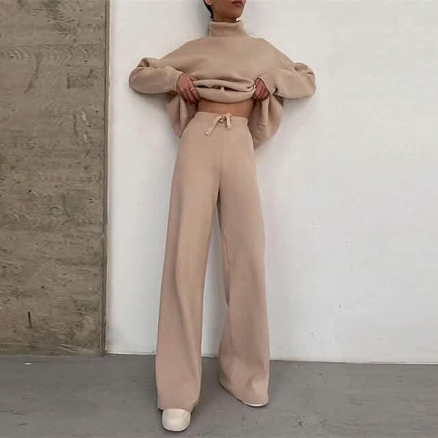 2-Piece: Women‘s Plus Size Loungewear Sets in khaki