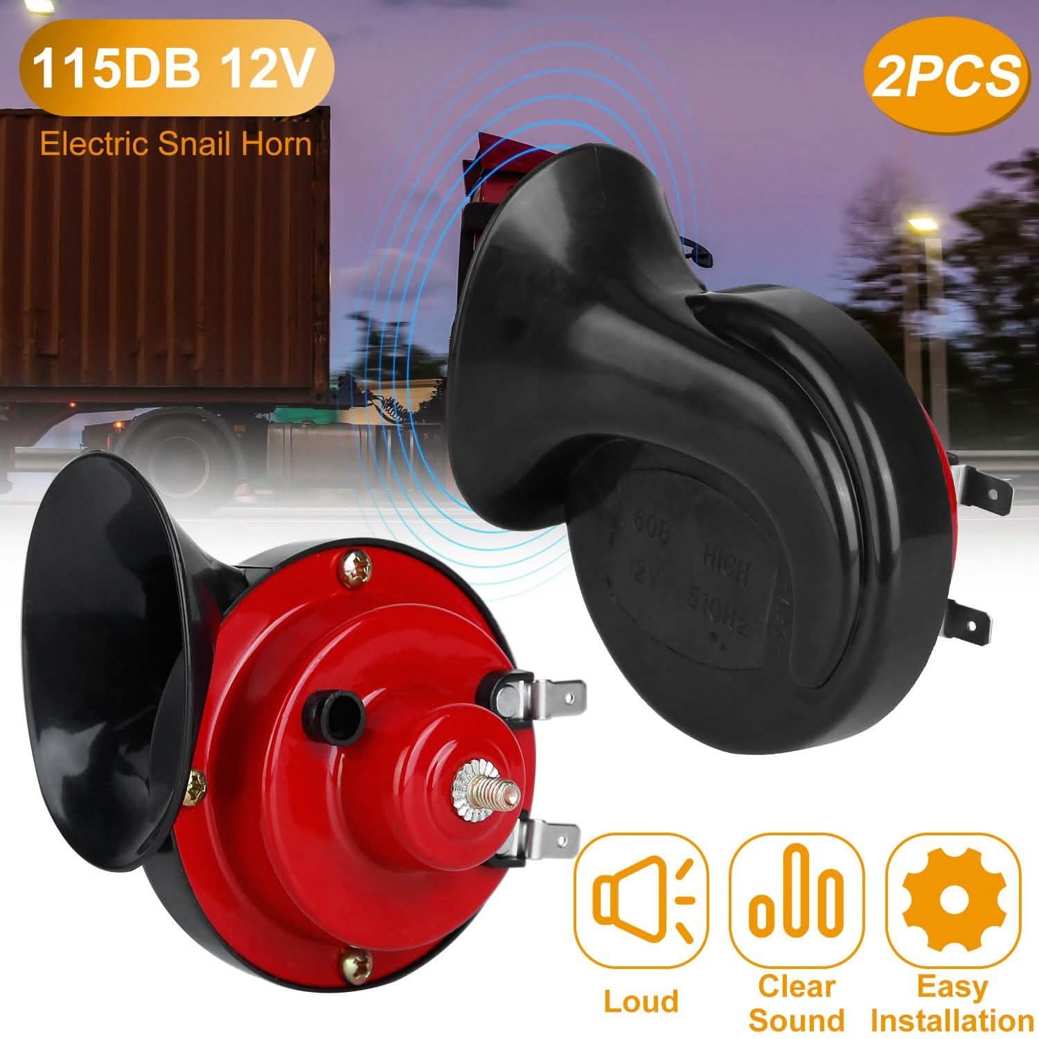 2-Pieces: 115DB Car Snail Horns 12V Automotive - DailySale