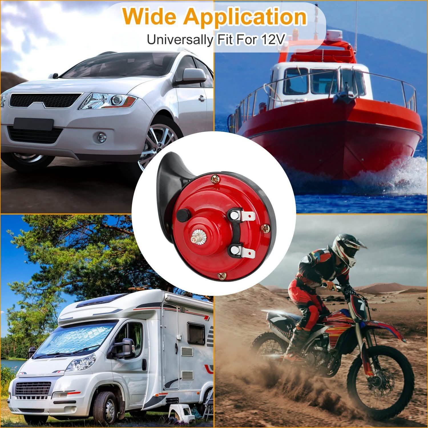 2-Pieces: 115DB Car Snail Horns 12V Automotive - DailySale