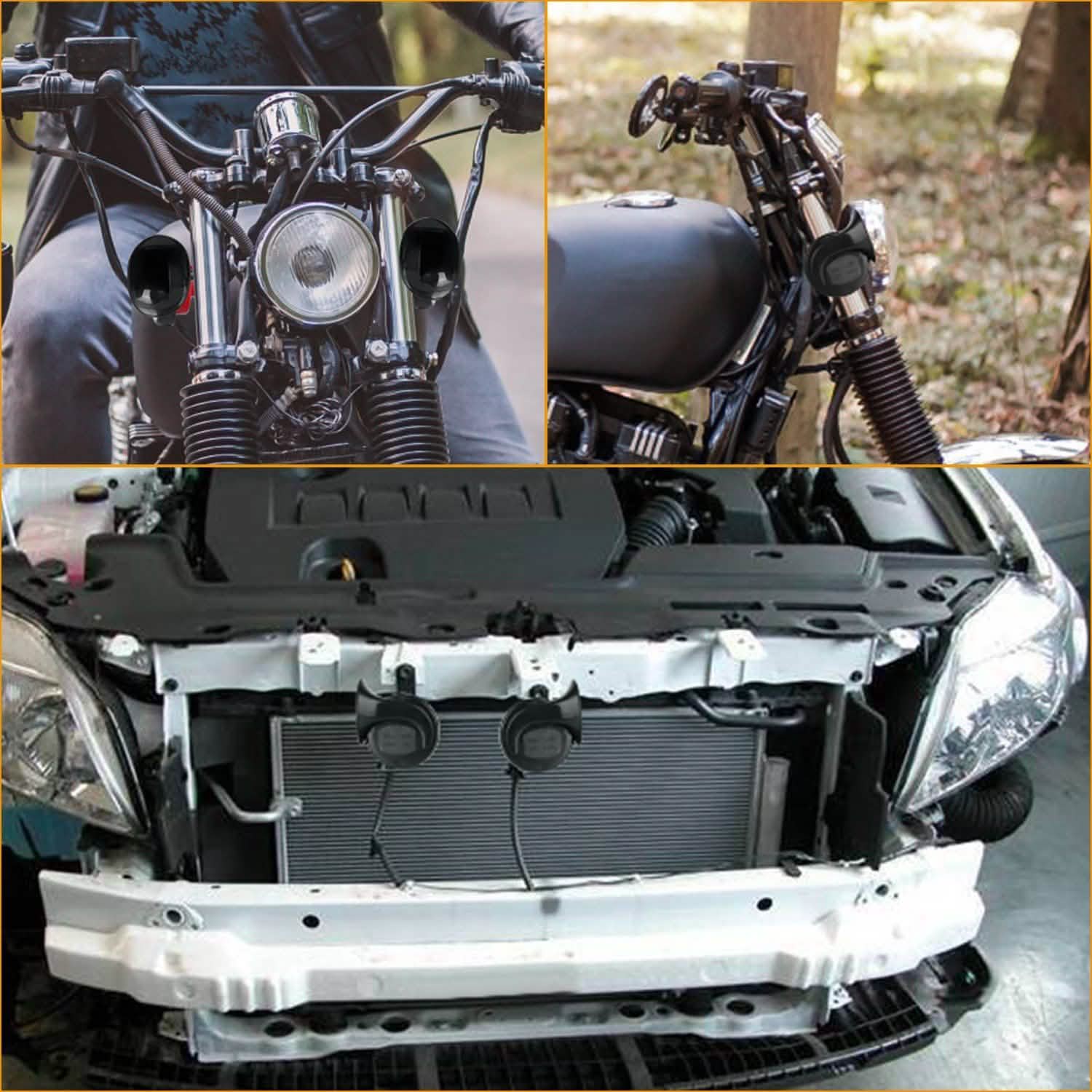 2-Pieces: 115DB Car Snail Horns 12V Automotive - DailySale