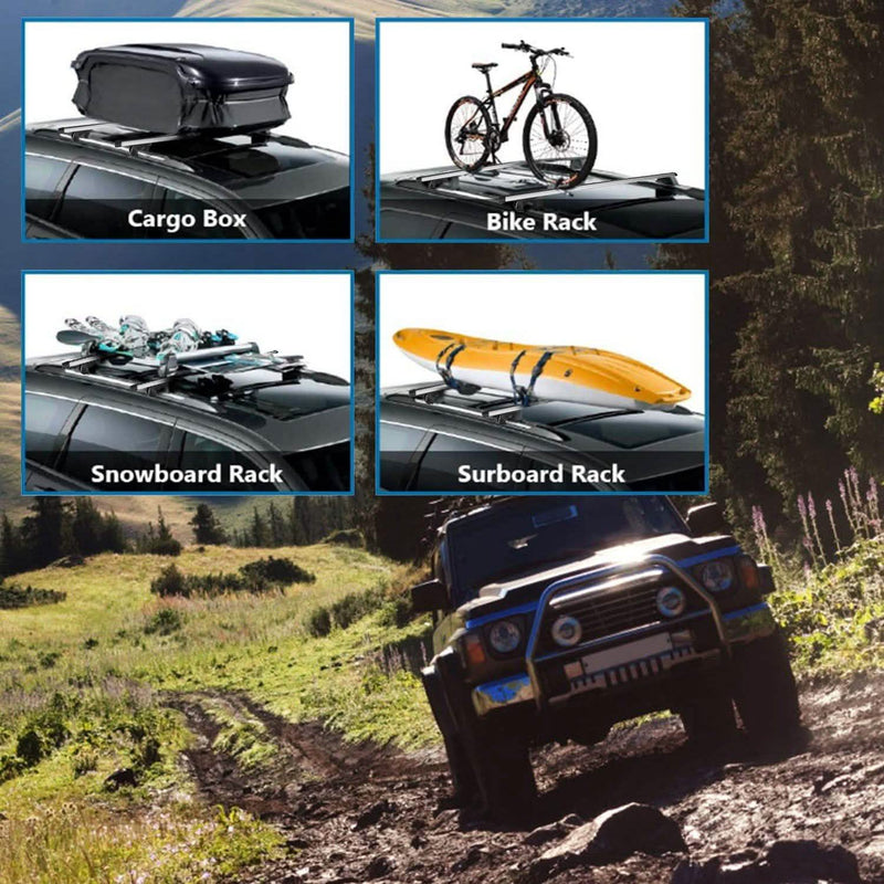 2-Pieces: Car Roof Top Crossbar Rack Automotive - DailySale