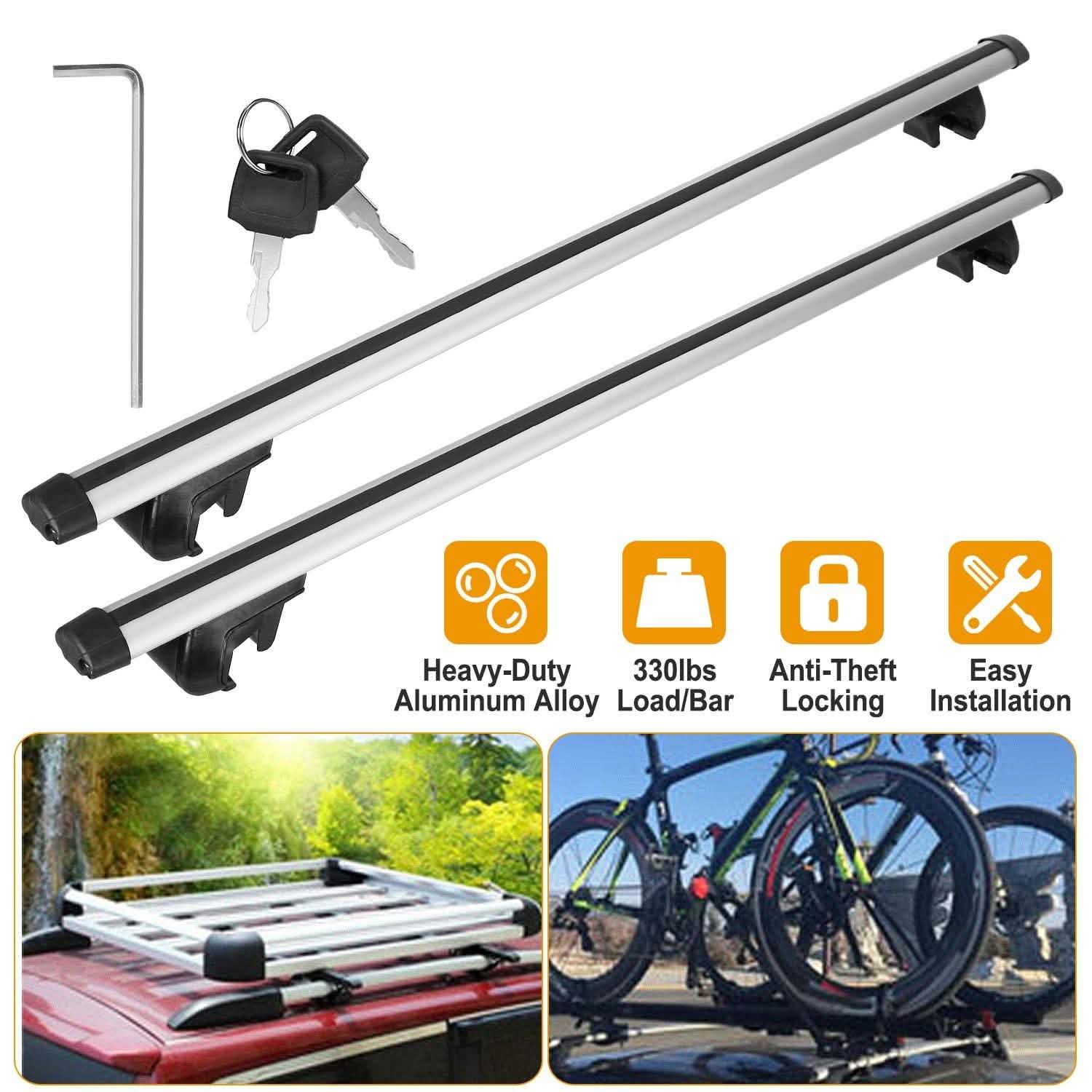 2-Pieces: Car Roof Top Crossbar Rack Automotive - DailySale