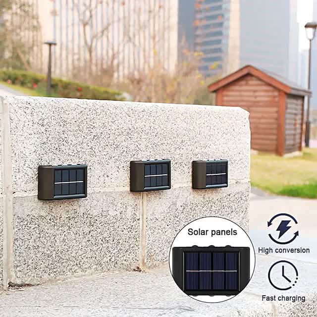 2-Pieces: Outdoor Wall Light Solar Waterproof LED Light Outdoor Lighting - DailySale