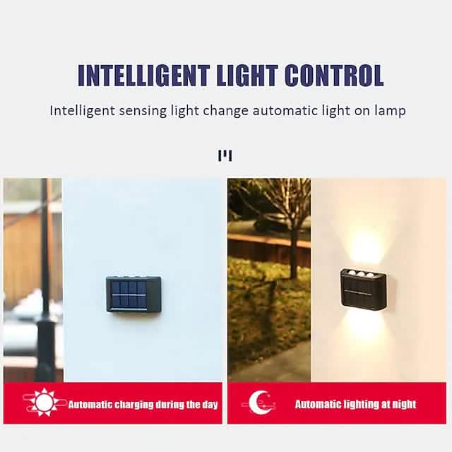 2-Pieces: Outdoor Wall Light Solar Waterproof LED Light Outdoor Lighting - DailySale