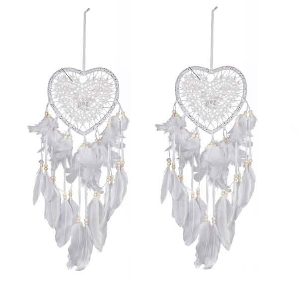 2-Pieces: Romantic LED Dream Catcher with Feather Dreamcatcher Night Light Furniture & Decor Pink - DailySale
