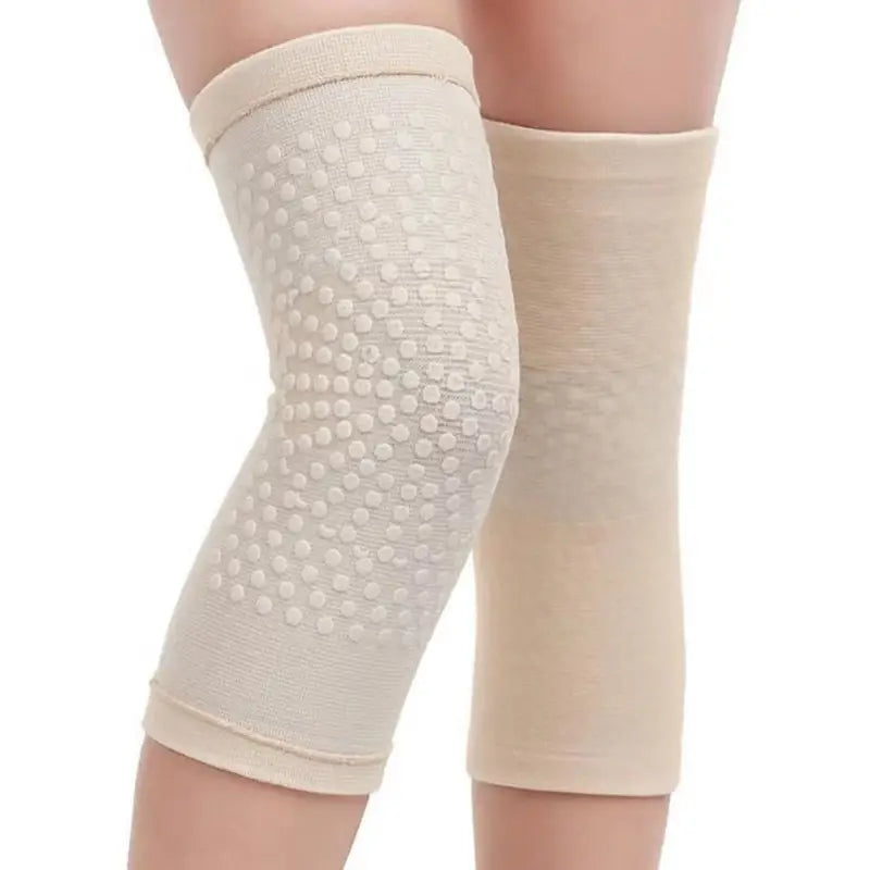 2-Pieces: Self Heating Support Knee Pads Elbow Brace Warm Wellness Beige M - DailySale