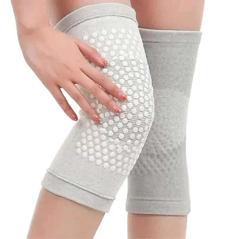 2-Pieces: Self Heating Support Knee Pads Elbow Brace Warm Wellness Gray M - DailySale
