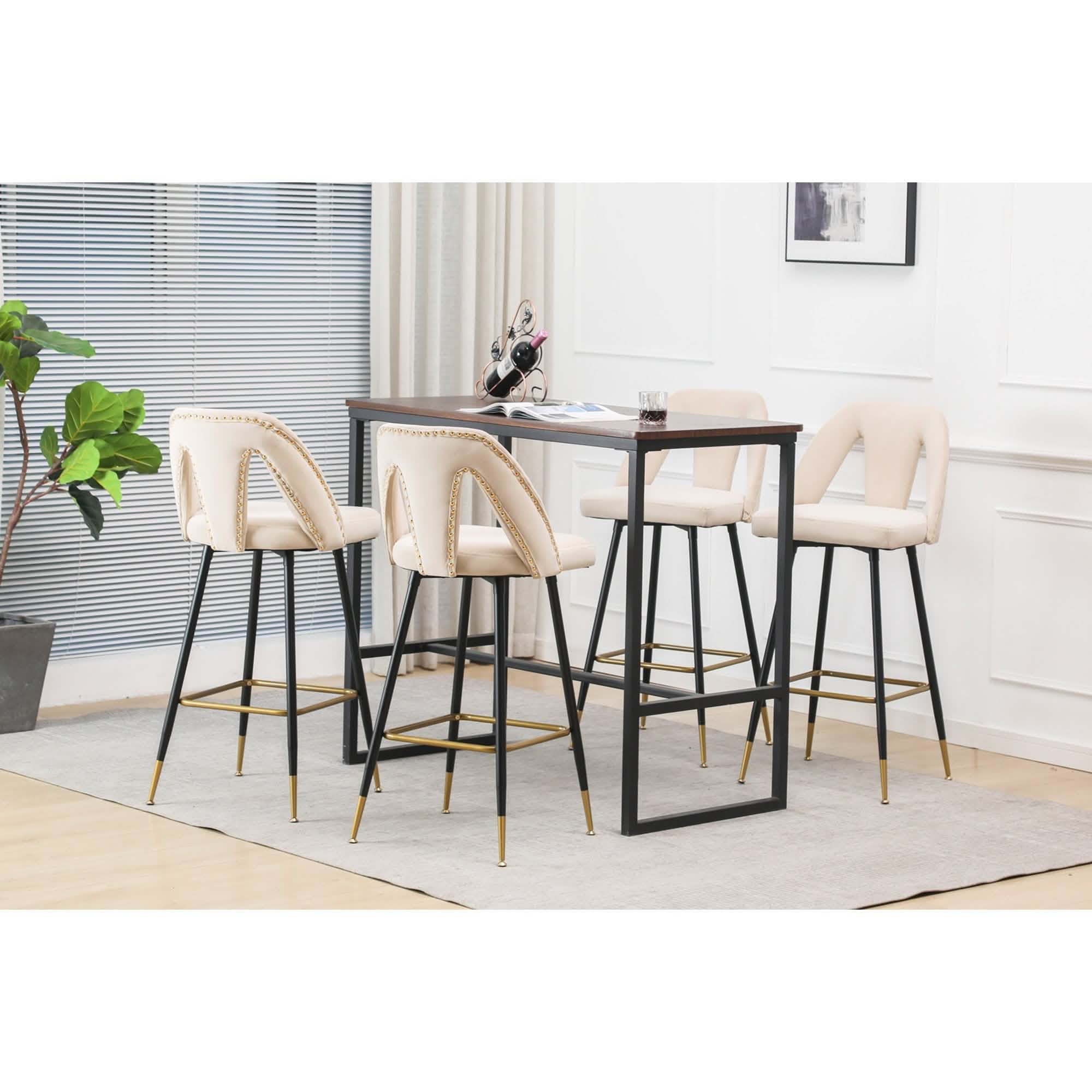 2-Pieces Set: Contemporary Upholstered Barstool Furniture & Decor - DailySale
