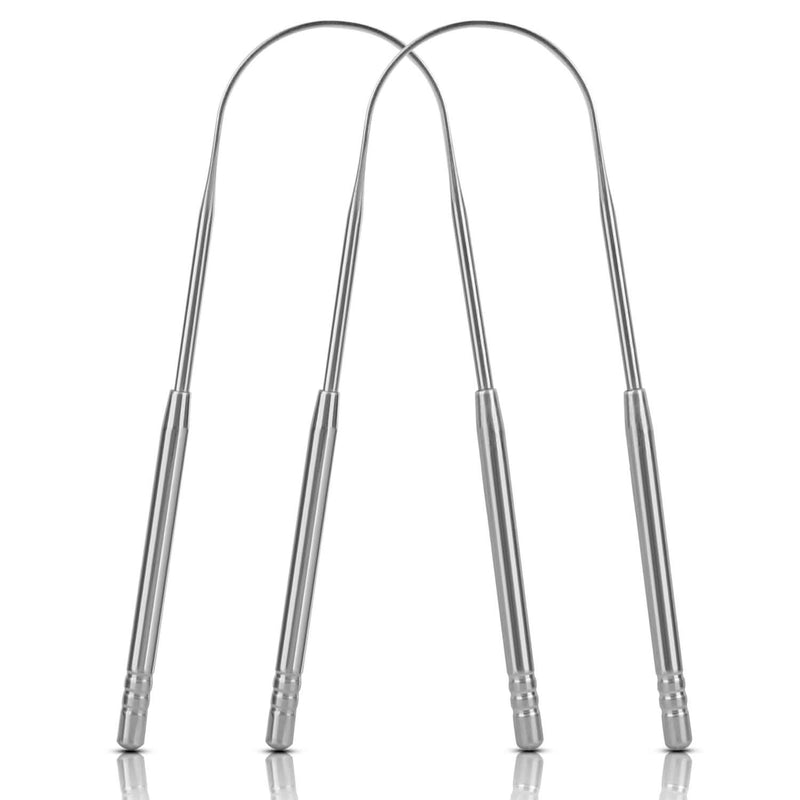 2-Pieces: Tongue Scraper Cleaner Stainless Steel Beauty & Personal Care - DailySale