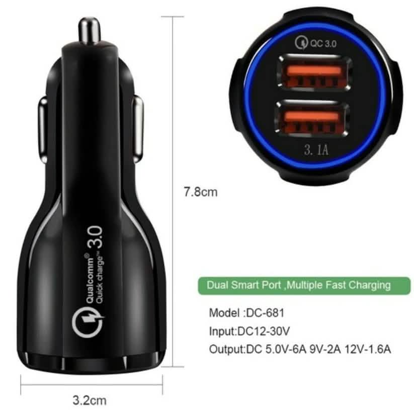 2-Port USB Fast Car Charger Adapter Automotive - DailySale