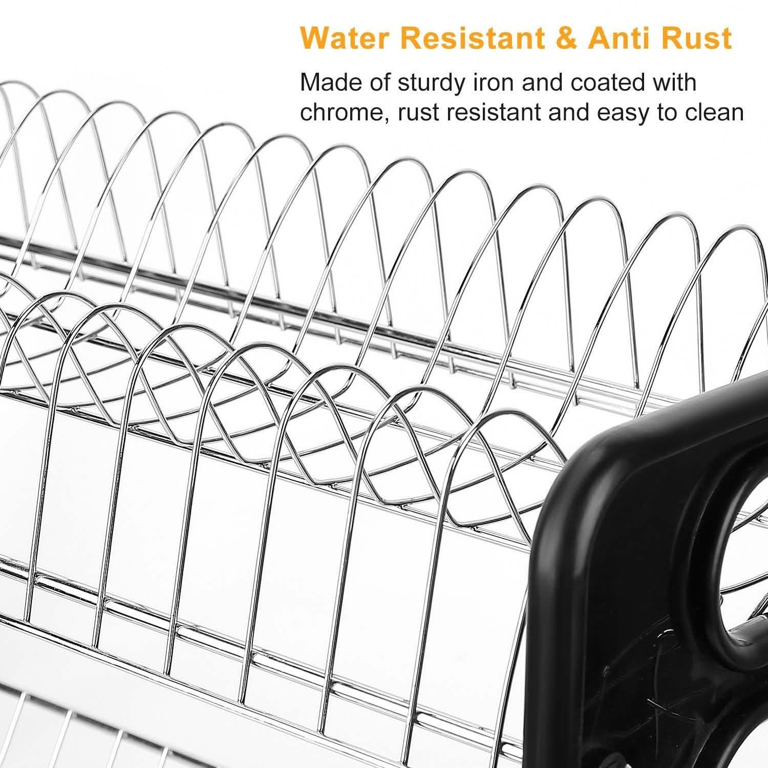 2-Tier Dish Drying Rack Drainboard Set Kitchen & Dining - DailySale