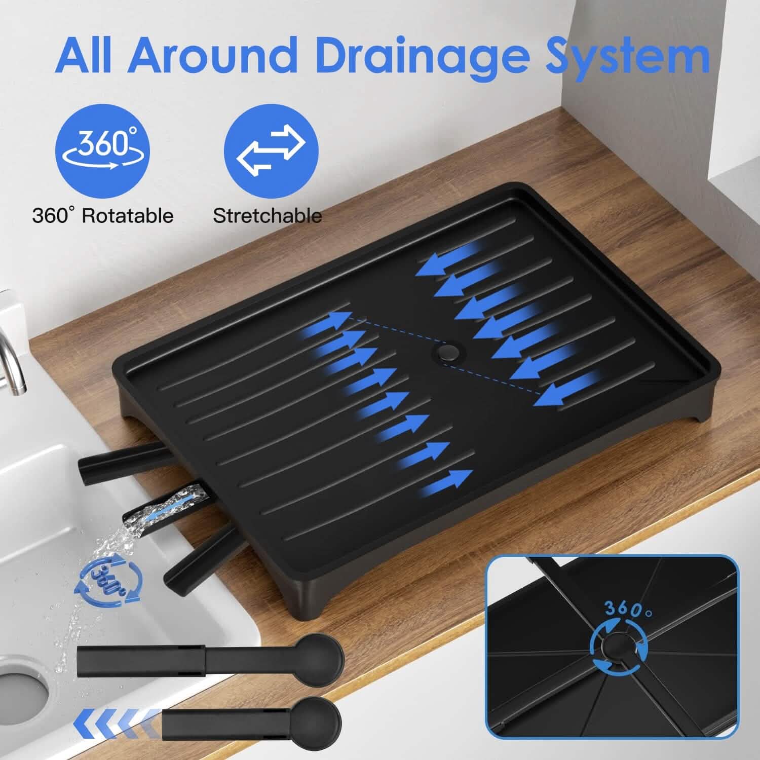 2-Tier Dish Drying Rack with Cup Holder and Drainboard Kitchen Storage - DailySale