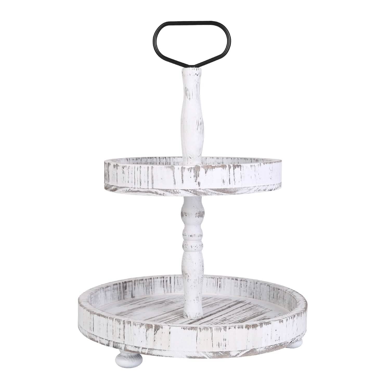 2-Tier Serving Tray Round Farmhouse Kitchen Kitchen Storage - DailySale