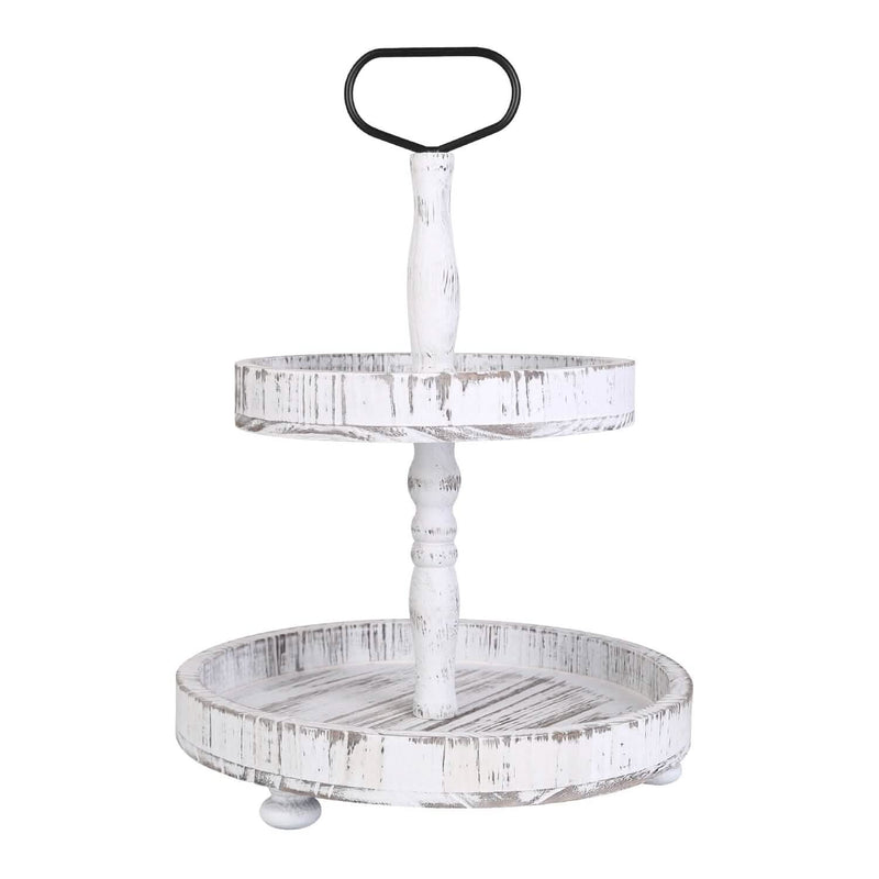 2-Tier Serving Tray Round Farmhouse Kitchen Kitchen Storage - DailySale