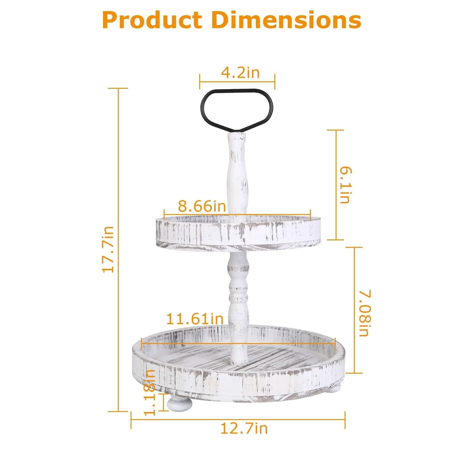 2-Tier Serving Tray Round Farmhouse Kitchen Kitchen Storage - DailySale