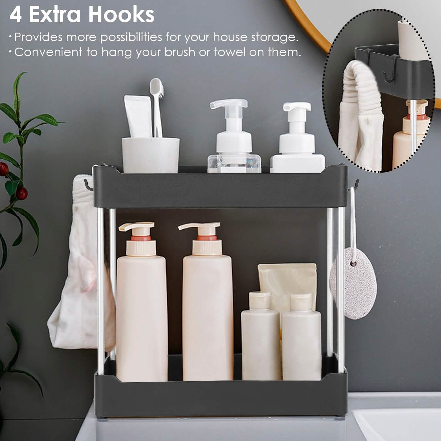 2-Tier Under Sink Shelf Organizer Closet & Storage - DailySale