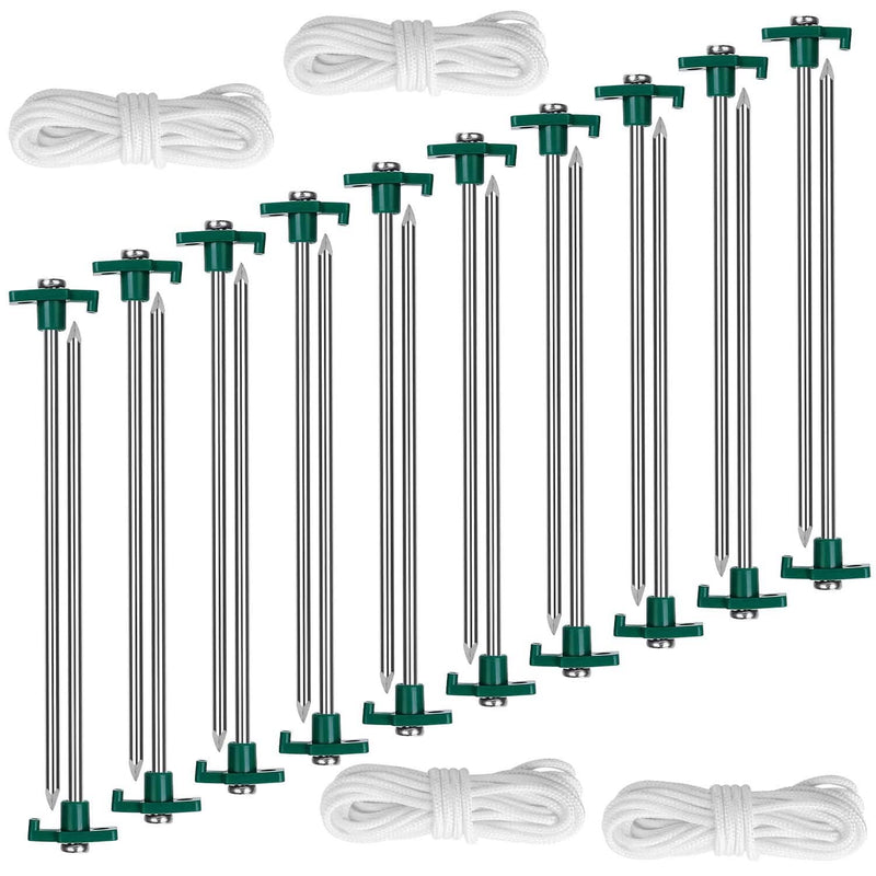 20-Piece: 9.8-Inch Tent Pegs Ropes Set Sports & Outdoors - DailySale