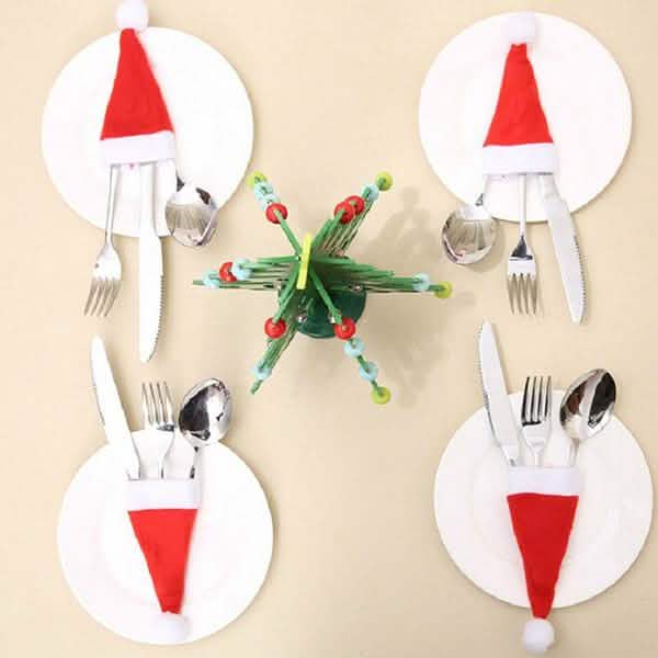 20-Piece: Christmas Santa Hat Silverware Storage Bag Holiday Decor & Apparel - DailySale
