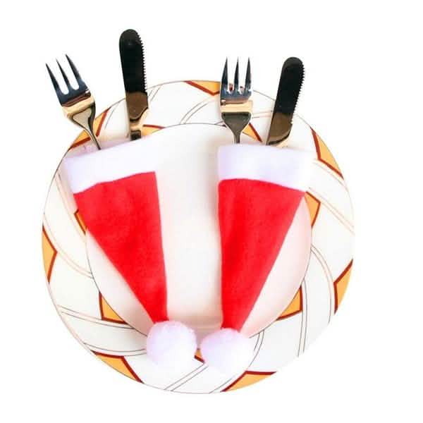 20-Piece: Christmas Santa Hat Silverware Storage Bag Holiday Decor & Apparel - DailySale