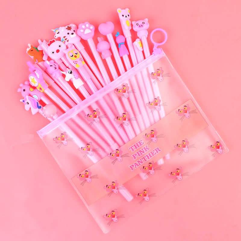 20-Piece: Cute Gel Cartoon Pen Set Art & Craft Supplies Pink - DailySale