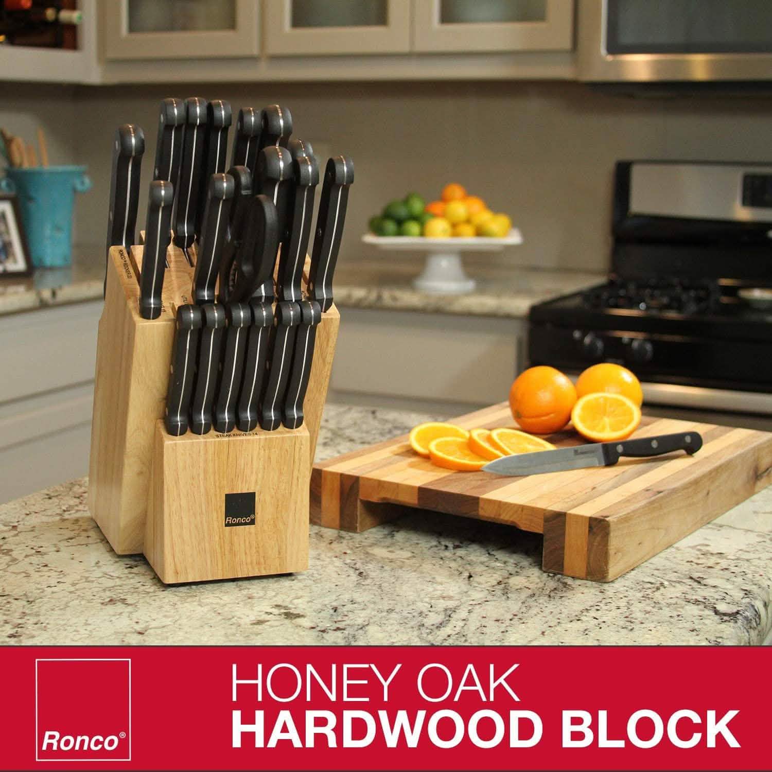 20-Piece: Professional Kitchen Knife Set with Knife Block Kitchen Essentials - DailySale