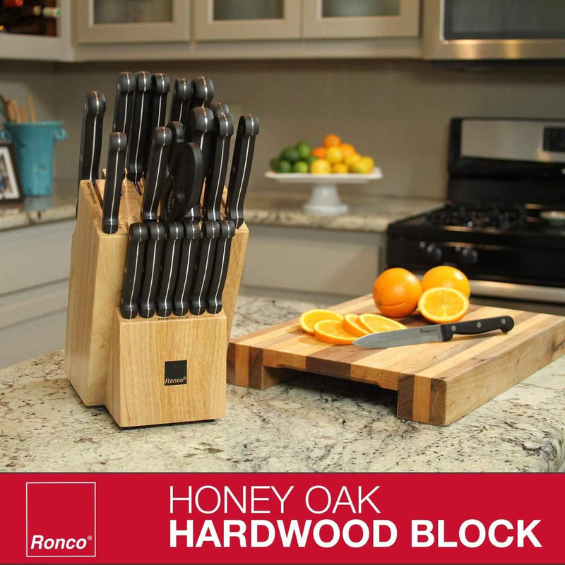 20-Piece: Professional Kitchen Knife Set with Knife Block Kitchen Essentials - DailySale