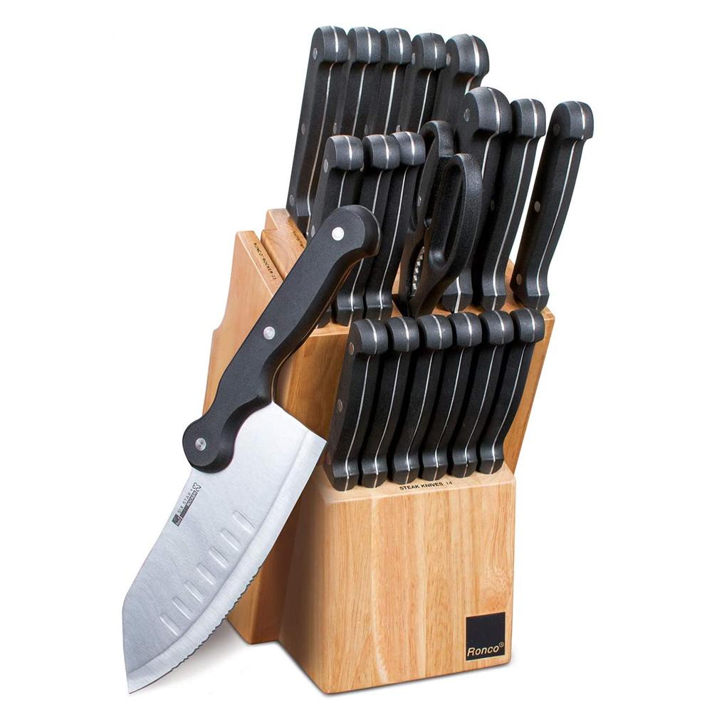 Stainless Steel Kitchen Knife Block Set Block 14 Piece For Home Cooking  Culinary School Commercial Kitchen Peeler Knives Shears Holder 