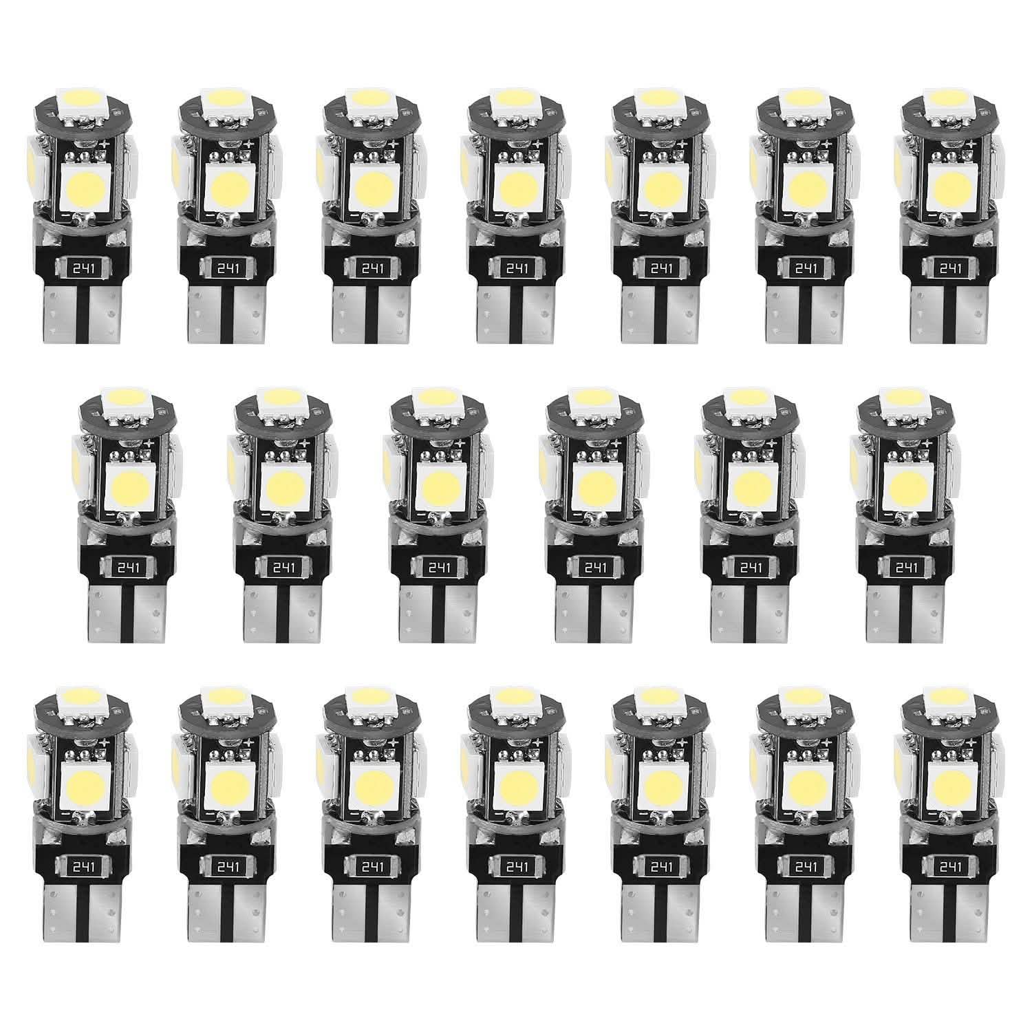 20-Piece: T10 SMD5050 LED Light Bulbs Automotive - DailySale