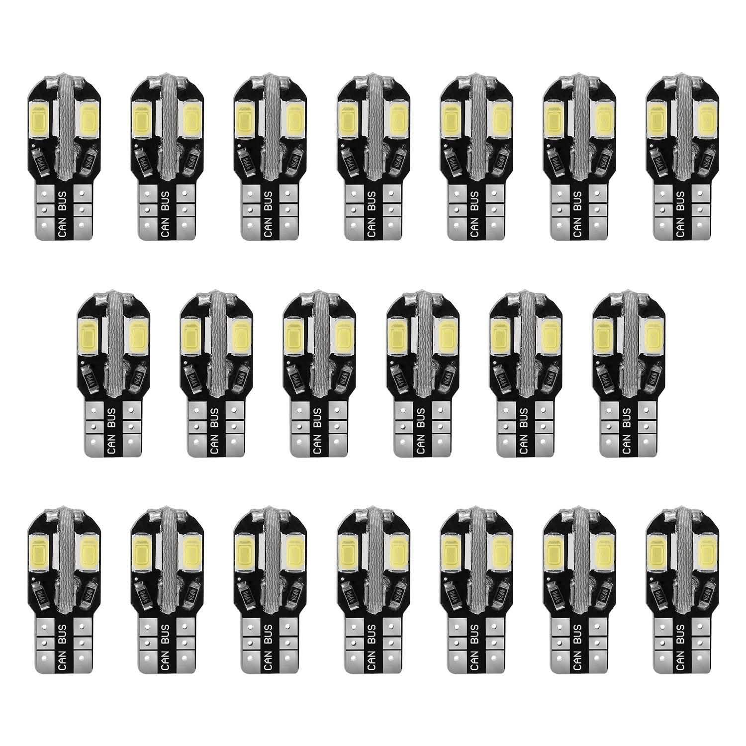 20-Piece: T10 SMD5730 LED Light Bulbs Automotive - DailySale