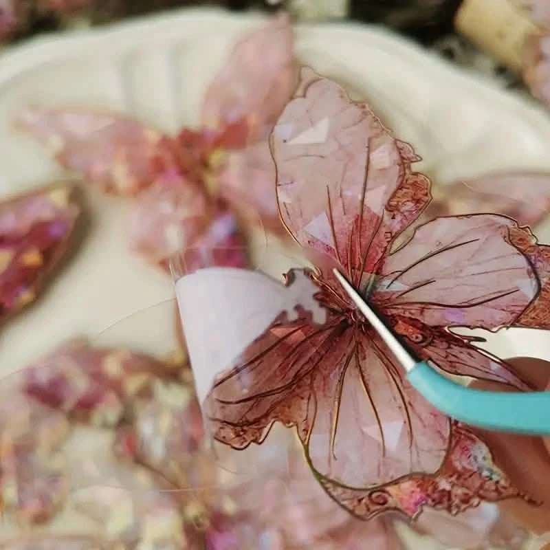 20-Pieces: Ice Crystal Laser Butterfly Decorative PET Stickers Arts & Crafts - DailySale