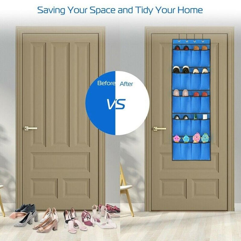 20 Pocket: Over the Door Shoe Rack Organizer Home Essentials - DailySale
