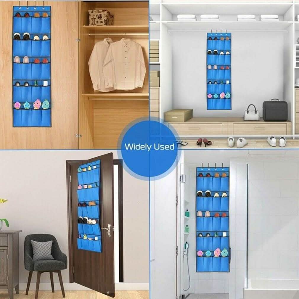 20 Pocket: Over the Door Shoe Rack Organizer Home Essentials - DailySale