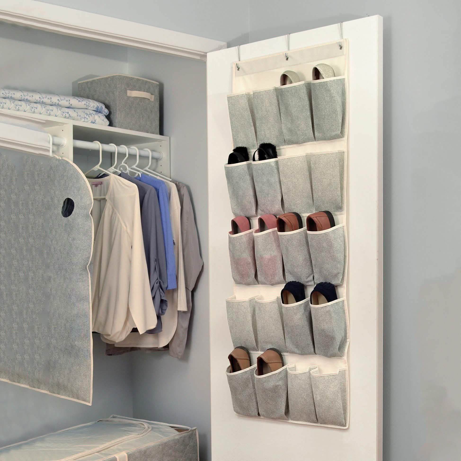 20-Pocket Shoe Organizer Bed & Bath Beige - DailySale