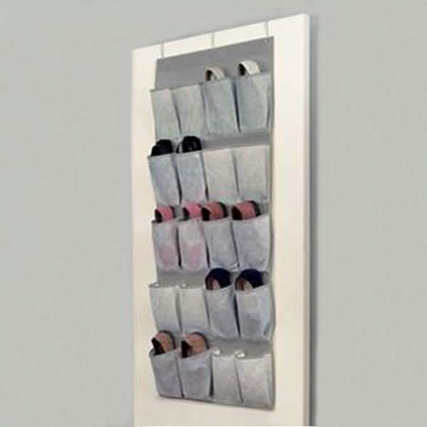 20-Pocket Shoe Organizer Bed & Bath Gray - DailySale