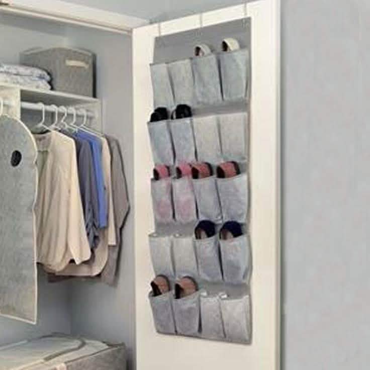 20-Pocket Shoe Organizer Bed & Bath Gray - DailySale