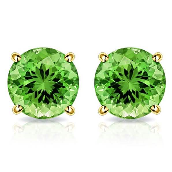 2.00 CTW Peridot Stud Earrings in 10K Gold by MUIBLU Gems Earrings - DailySale