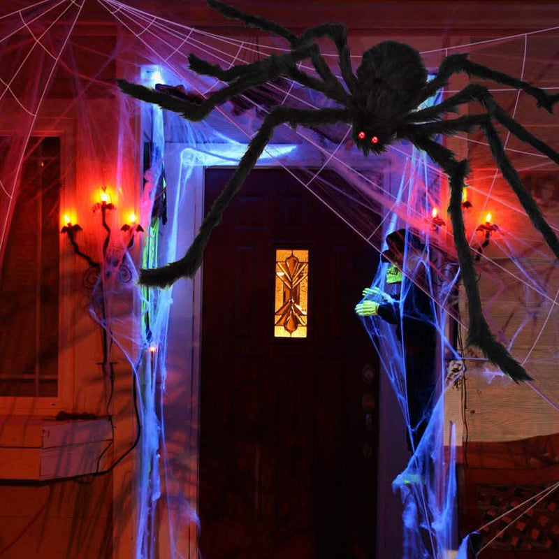 200" Halloween Spider Web and 59" Giant Spider Decoration Holiday Decor & Apparel - DailySale